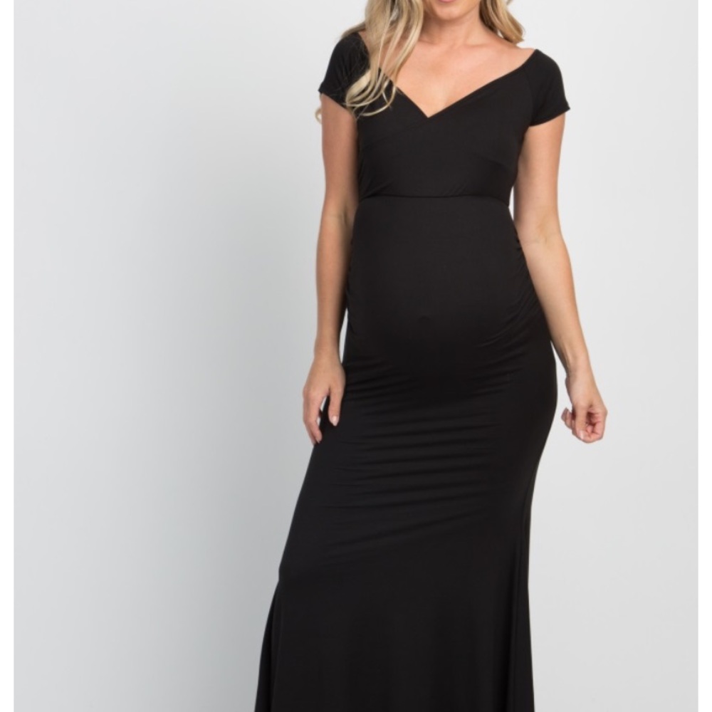Pink blush maternity maxi dress